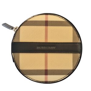 Burberry Nova Check‎ Zipper Coin Pouch Wallet Round